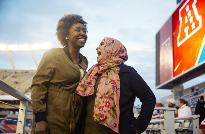 Women laughing
